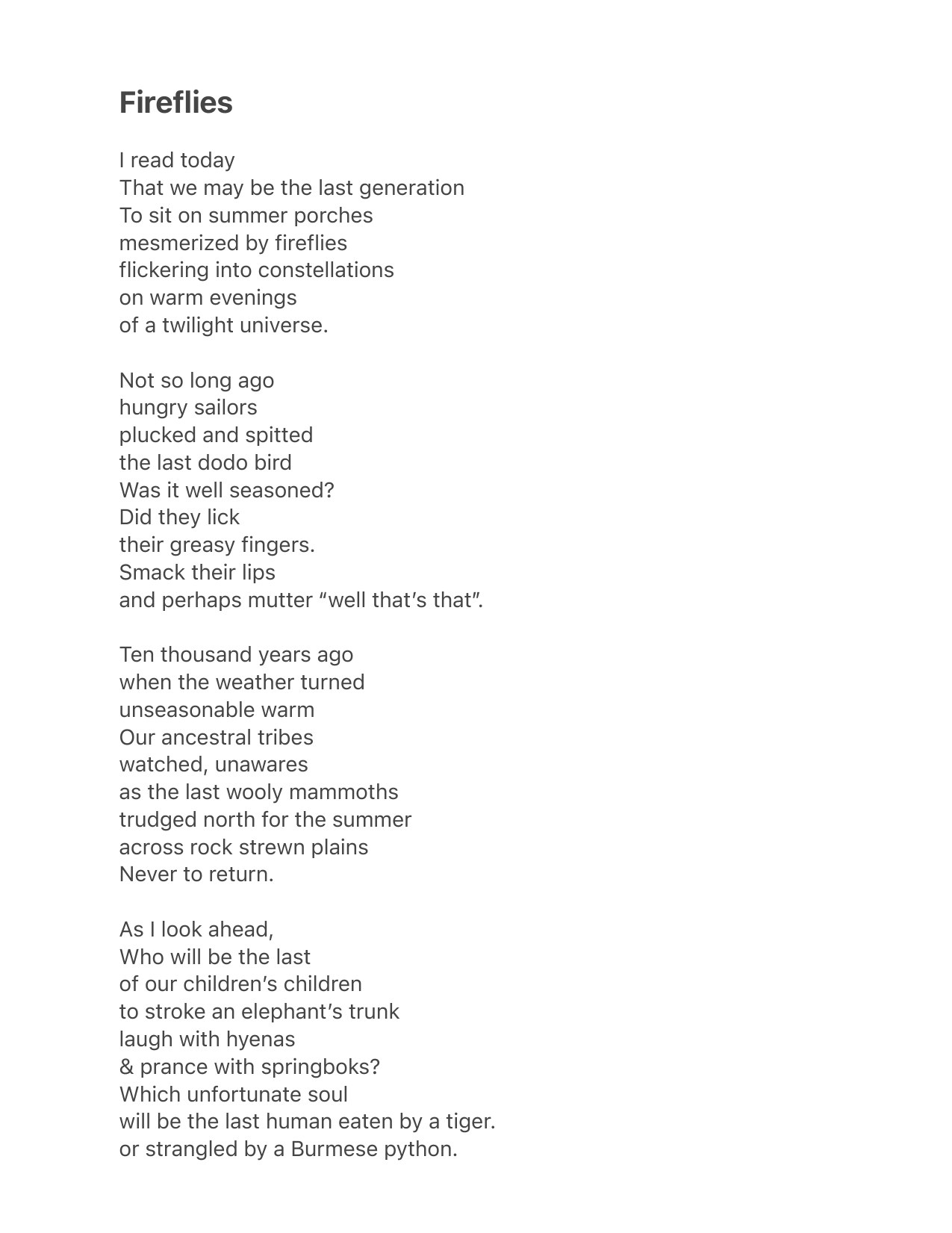 Fireflies — a poem by Reid Yalom