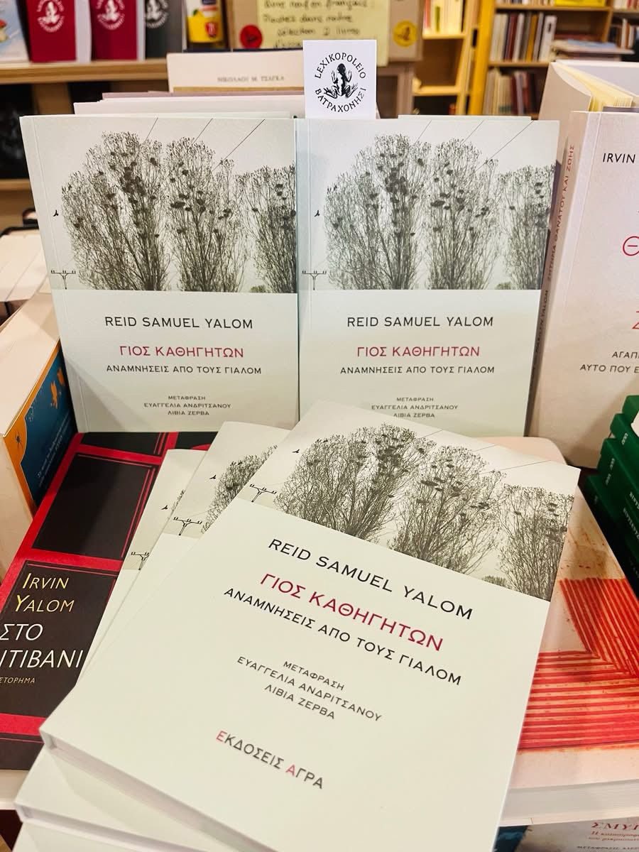 The Professors&rsquo; Son — Greek edition on display at Lexikopoleio bookstore, Athens
